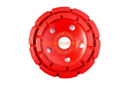 Чашка шлифовальная алмазная 2-х рядная 125 мм REDVERG 900381 6627129