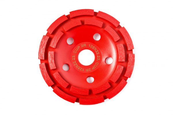 Чашка шлифовальная алмазная 2-х рядная 125 мм REDVERG 900381 6627129