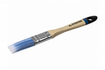 Кисть для воднодисперсионных и акриловых ЛКМ STAYER EURO АQUA плоская, искусственная щетина, деревянная ручка, 3/4/20мм 01062-020