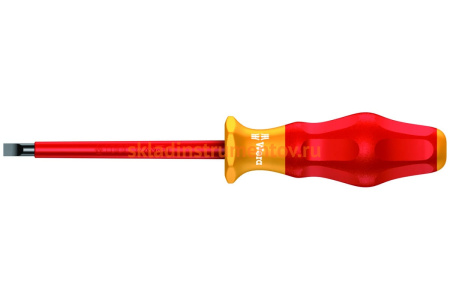 Отвертка диэлектрическая Wera, VDE, SL 0.6х3.5х100 мм, WE-031582