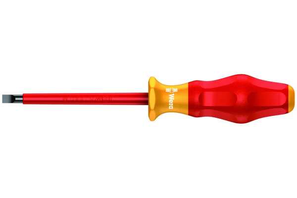 Отвертка диэлектрическая Wera, VDE, SL 0.6х3.5х100 мм, WE-031582