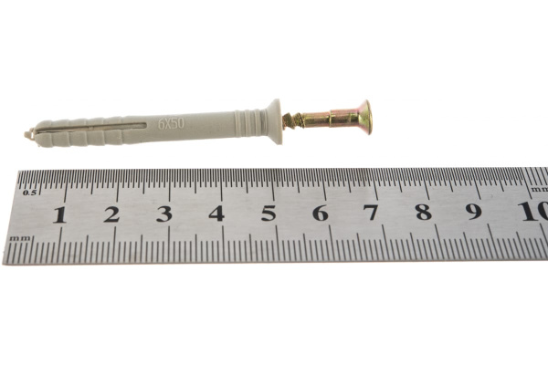 Дюбель-гвоздь полипропиленовый с потайным бортиком 1600 шт. (6х50 мм; ТФ0) Зубр 4-301340-06-050