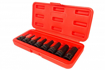 Набор ударных бит-головок 1/2" HEX H5-19 мм, длина 60 мм, в кейсе (8 предметов) JTC J408H