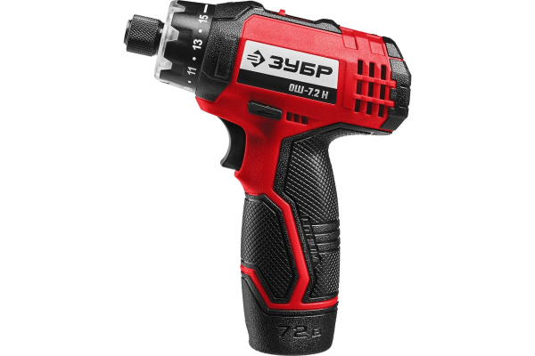 Аккумуляторная отвертка-шуруповерт ЗУБР с 10 битами ОШ-7.2 Н
