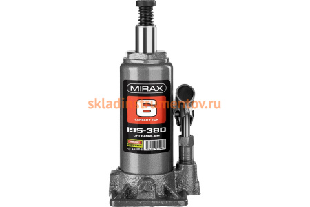 Гидравлический бутылочный домкрат MIRAX 6т, 195-380 мм,  43260-6 43260-6