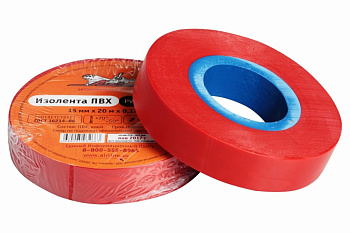 Изолента Airline ПВХ, красная, 15мм х 20м AIT-P-09