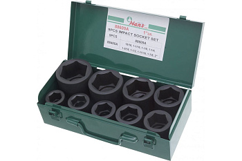 Набор ударных торцевых головок (15/16"-2"; 1"; 9 шт.) Hans 88609A