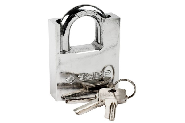 Навесной замок с дополнительной защитой 60 мм ЗУБР ЭКСПЕРТ 37223-60