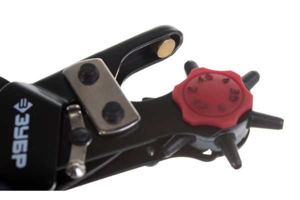 Револьверный дырокол для кожи, усиленный, 6-в-1, 2-4,5мм Зубр "МАСТЕР" 22945