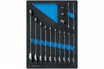 Набор трещоточных комбинированных ключей KING TONY ложемент, 15 предметов 9-10115MRV