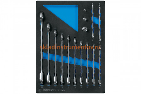 Набор трещоточных комбинированных ключей KING TONY ложемент, 15 предметов 9-10115MRV