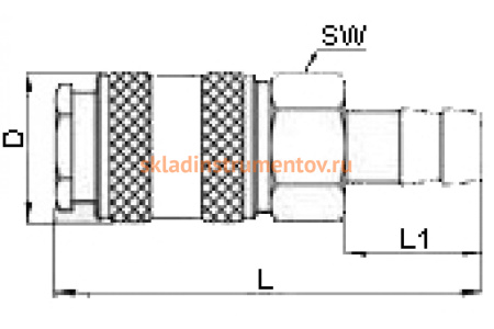 Переходник рапид "мама"-ёлочка (6 мм) 112 C/1 GAV 38867