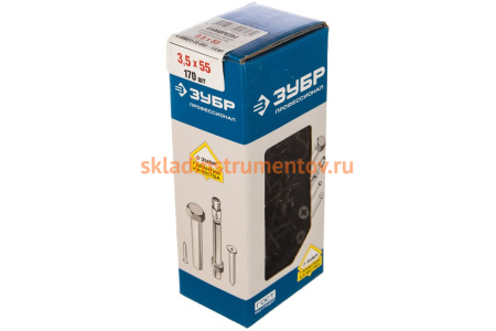 Саморезы универсальные оксидированные по дереву/металлу 170 шт. (3,5х55 мм; PH2; ТФ1) ЗУБР 4-300011-35-055