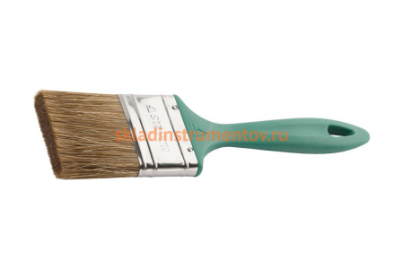 Плоская кисть STAYER Lasur Euro смешанная натуральная и искусственная щетина пластмассовая ручка 63 мм 01081-63