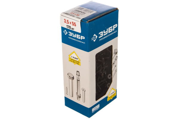 Саморезы универсальные оксидированные по дереву/металлу 170 шт. (3,5х55 мм; PH2; ТФ1) ЗУБР 4-300011-35-055