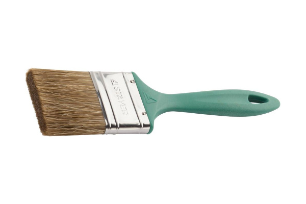 Плоская кисть STAYER Lasur Euro смешанная натуральная и искусственная щетина пластмассовая ручка 63 мм 01081-63