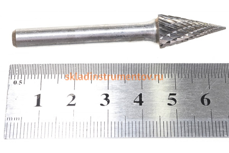 Борфреза твердосплавная коническая с двойной насечкой (10х20 мм; хвостовик 6 мм) ПНЕВМО-ТРЕЙД M1020-M06