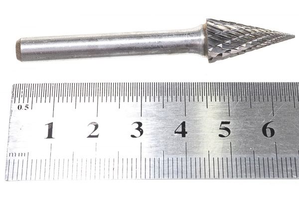 Борфреза твердосплавная коническая с двойной насечкой (10х20 мм; хвостовик 6 мм) ПНЕВМО-ТРЕЙД M1020-M06