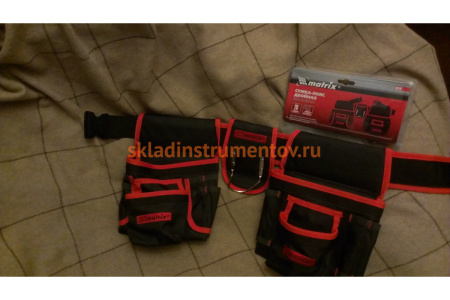 Сумка-пояс двойная (20 карманов; держатель для молотка) MATRIX 90240