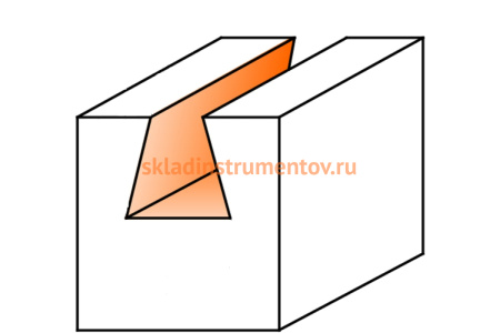 Фреза ласточкин хвост монолитная (9.3x7.3 мм; 19°; S 6 мм; W3; RH) по дереву CMT 718.093.11