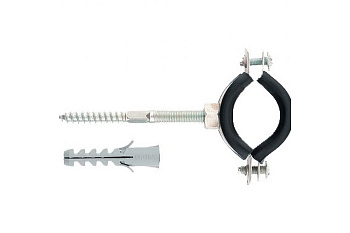 Сантехнический хомут для труб СИБРТЕХ 74-80, резиновый уплотнитель 48170