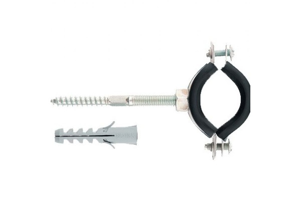 Сантехнический хомут для труб СИБРТЕХ 16-20, резиновый уплотнитель 48163