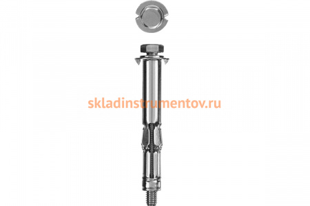 Анкер для пустотелых конструкций Зубр оцинкованный, с винтом НЕХ, М8x80x50мм, ТФ2, 35 шт 4-302472-08-080