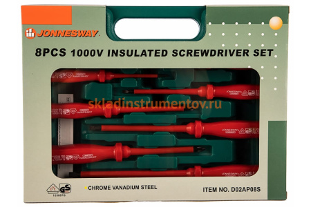 Набор диэлектрических отверток SL 0,4х2,5х85-1,2х6,5х150 и PH Jonnesway D02AP08S