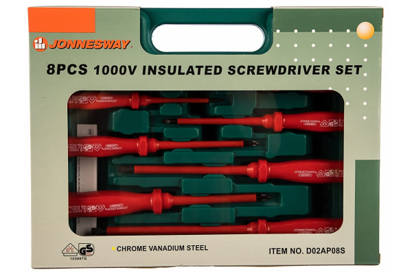 Набор диэлектрических отверток SL 0,4х2,5х85-1,2х6,5х150 и PH Jonnesway D02AP08S