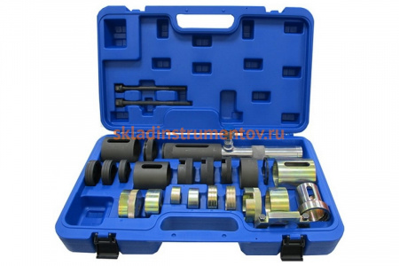 Набор оправок для монтажа и демонтажа сайлентблоков BMW, гидравлический, кейс, 26шт МАСТАК 110-23026C