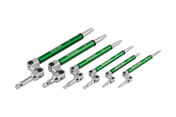 Набор имбусовых ключей Kraftool INDUSTRIE, Cr-Mo сталь, S2, шарнирная конструкция, TORX, 6шт, в чехле 27453-H6