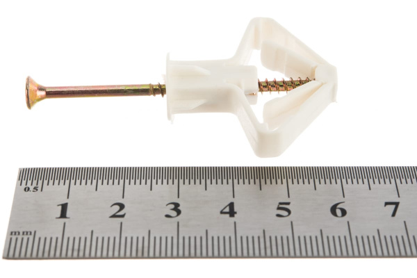 Дюбель "Бабочка" полипропиленовый для пустотелых конструкций с саморезом 4 шт. (10х50 мм; ТФ6) ЗУБР 4-301326