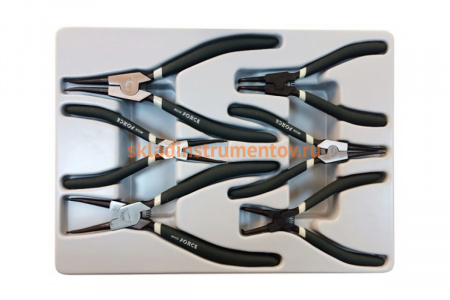 Набор съемников стопорных колец на полотне ROCKFORCE 6 предметов RF-5063A