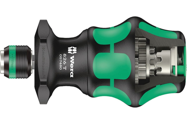 Ручка-держатель WERA 826 T Kraftform Turbo быстрозажимной патрон Rapidaptor, 1/4 x 146 мм WE-057480