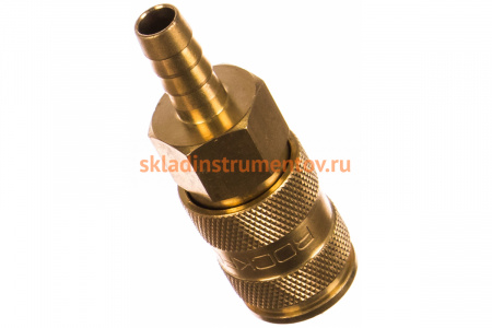 Быстроразъем пневматический с клапаном - елочка 8 мм ROCKFORCE RF-BSE1-3SH