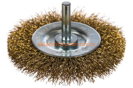 Щетка дисковая (75 мм; 0.3 мм; витая латунированная стальная проволока) для дрели ЗУБР 3520-075_z02