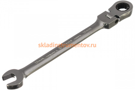 Рожковый ключ с храповиком на шарнире 10 мм Hans 1165FM10