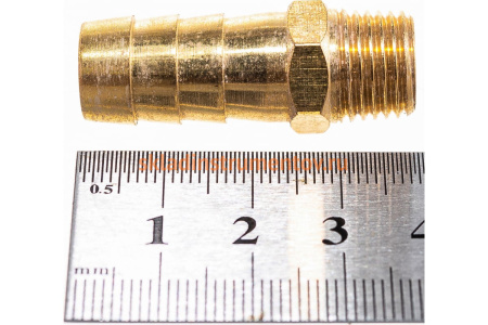 Штуцер пневматический (1/4"M - елочка 12 мм) ЭВРИКА ER-MH04/08