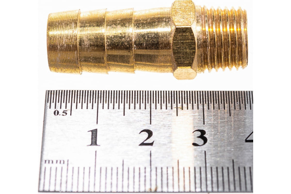 Штуцер пневматический (1/4"M - елочка 12 мм) ЭВРИКА ER-MH04/08