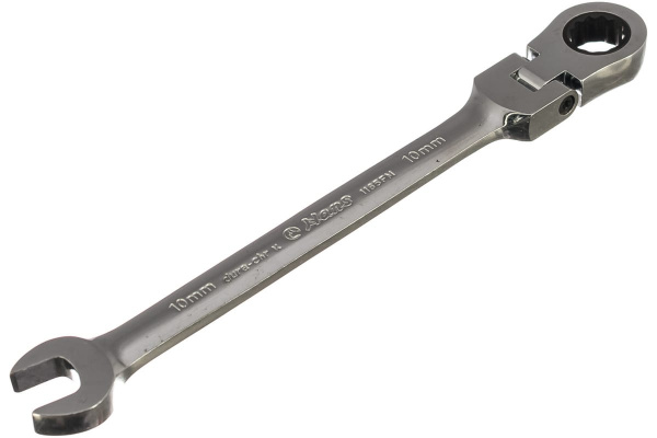 Рожковый ключ с храповиком на шарнире 10 мм Hans 1165FM10