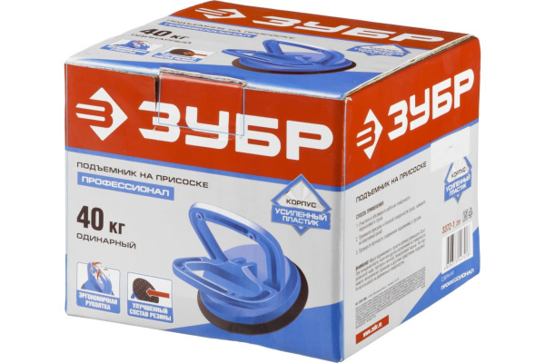 Одинарный пластиковый стеклодомкрат 40кг Зубр Профессионал 3372-1_z01