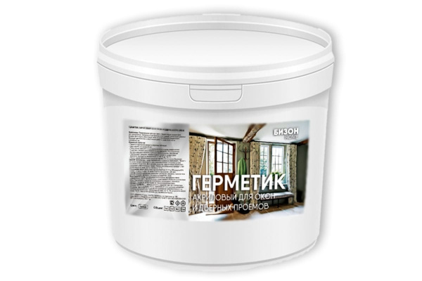 Герметик для окон и дверных проемов Бизон 15кг 904015