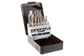 Набор однопроходных метчиков со сверлами D.BOR HSS-G DIN 352 15 шт 19G2015408D