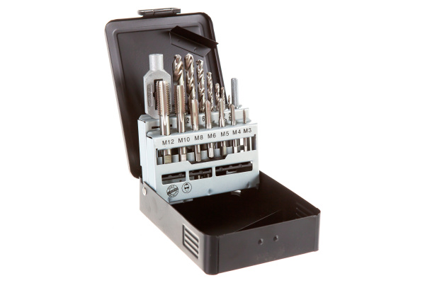 Набор однопроходных метчиков со сверлами D.BOR HSS-G DIN 352 15 шт 19G2015408D