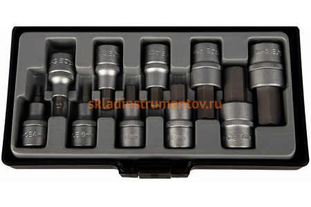 Набор головок c битами HEX 1/2" 10 шт. FORCE 4111
