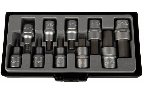 Набор головок c битами HEX 1/2" 10 шт. FORCE 4111
