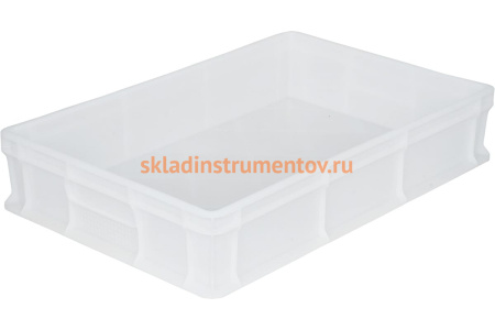 Ящик Тара.ру п/э 600х400х120, морозостойкий, сплошной, без ручек, натуральный 16396