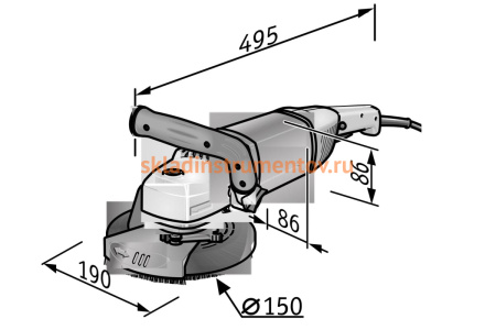 Мощная шлифовальная машина для санационных работ для близкой к краям шлифовки FLEX LD 18-7 150 R 418781
