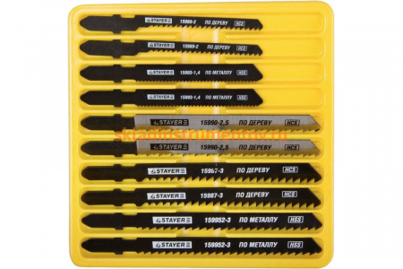 Набор полотен STAYER Мастер №3 по дереву металлу и пластику для электролобзика EU T111C T119BO T101B T118A T127D 10 шт. 15981-H10-3