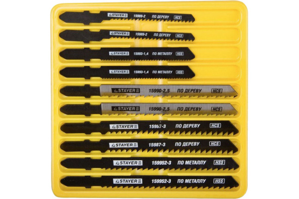 Набор полотен STAYER Мастер №3 по дереву металлу и пластику для электролобзика EU T111C T119BO T101B T118A T127D 10 шт. 15981-H10-3